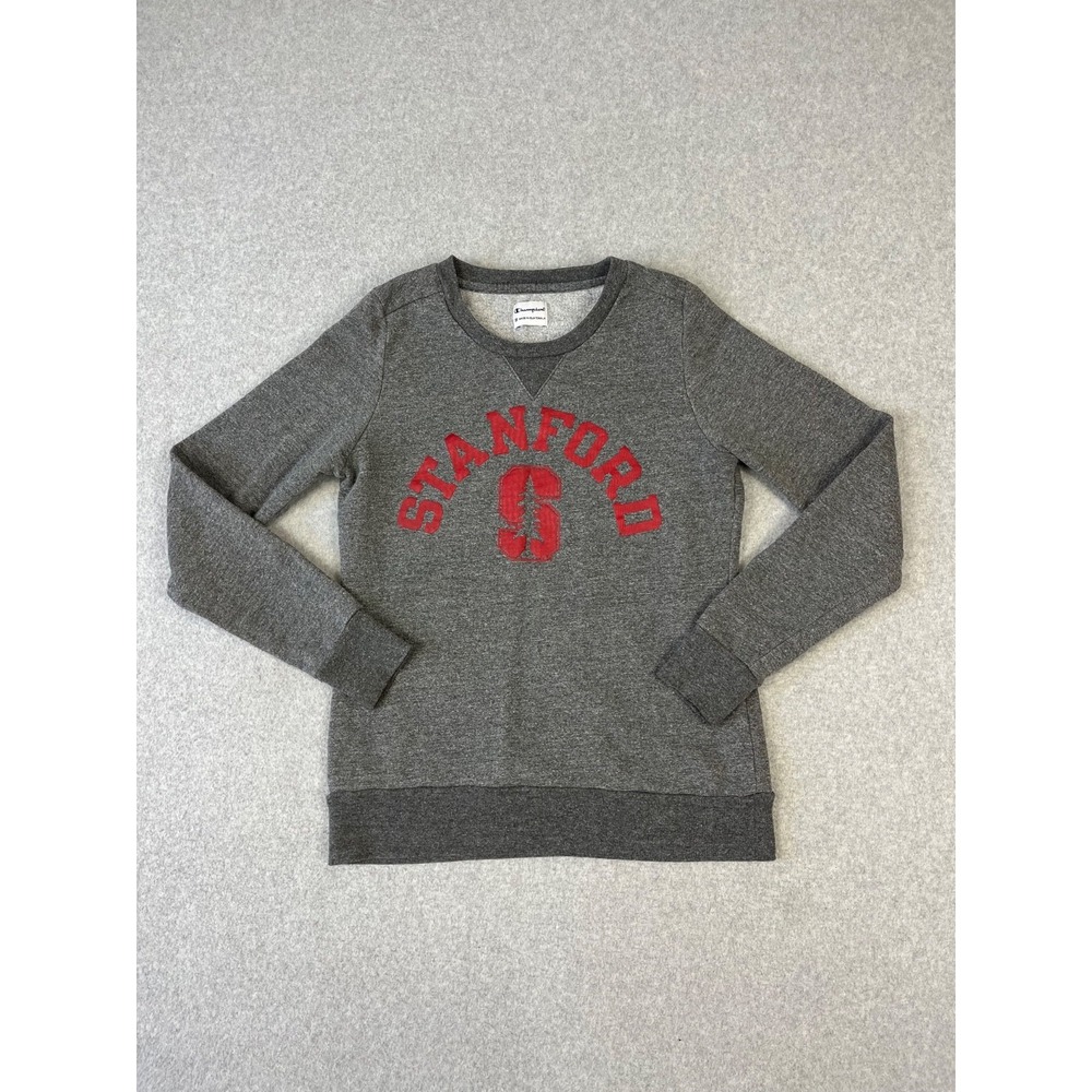 Standford University Cardinal Sweatshirt Womens M Gray Champion Crew Neck - Picture 2 of 8
